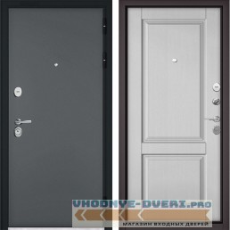 (металлическая) Дверь Бульдорс STANDART 90 Черный шелк / Дуб белый матовый 9SD-1